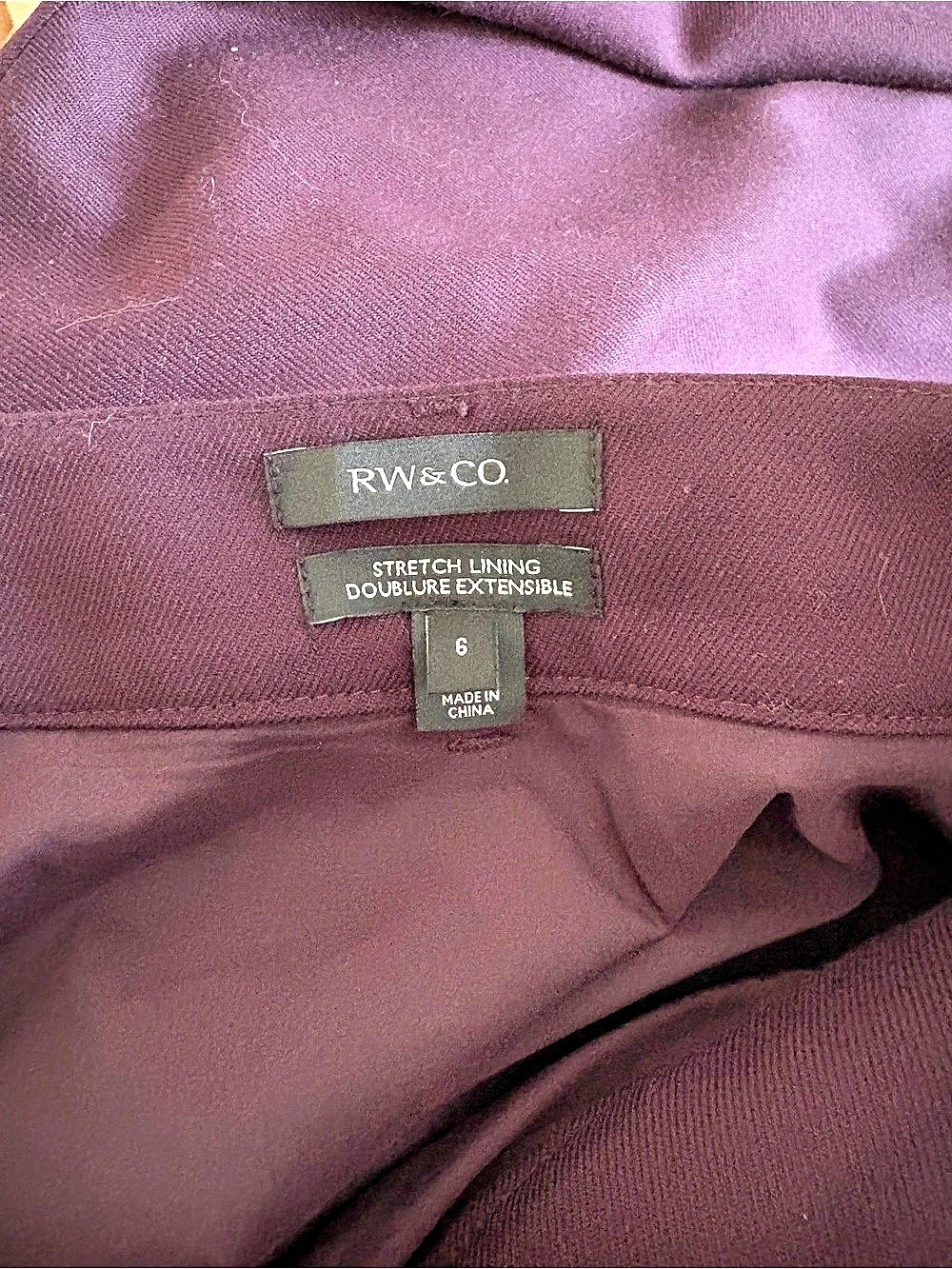 RW&CO. Midi Tie Waist Skirt in Plum Size 6 Like New - Picture 5 of 9